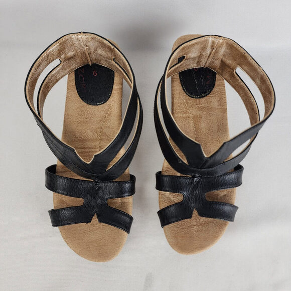 Modzori Alexa Gold Black Vegan Leather Reversible Sandals Size 9 - Picture 4 of 10